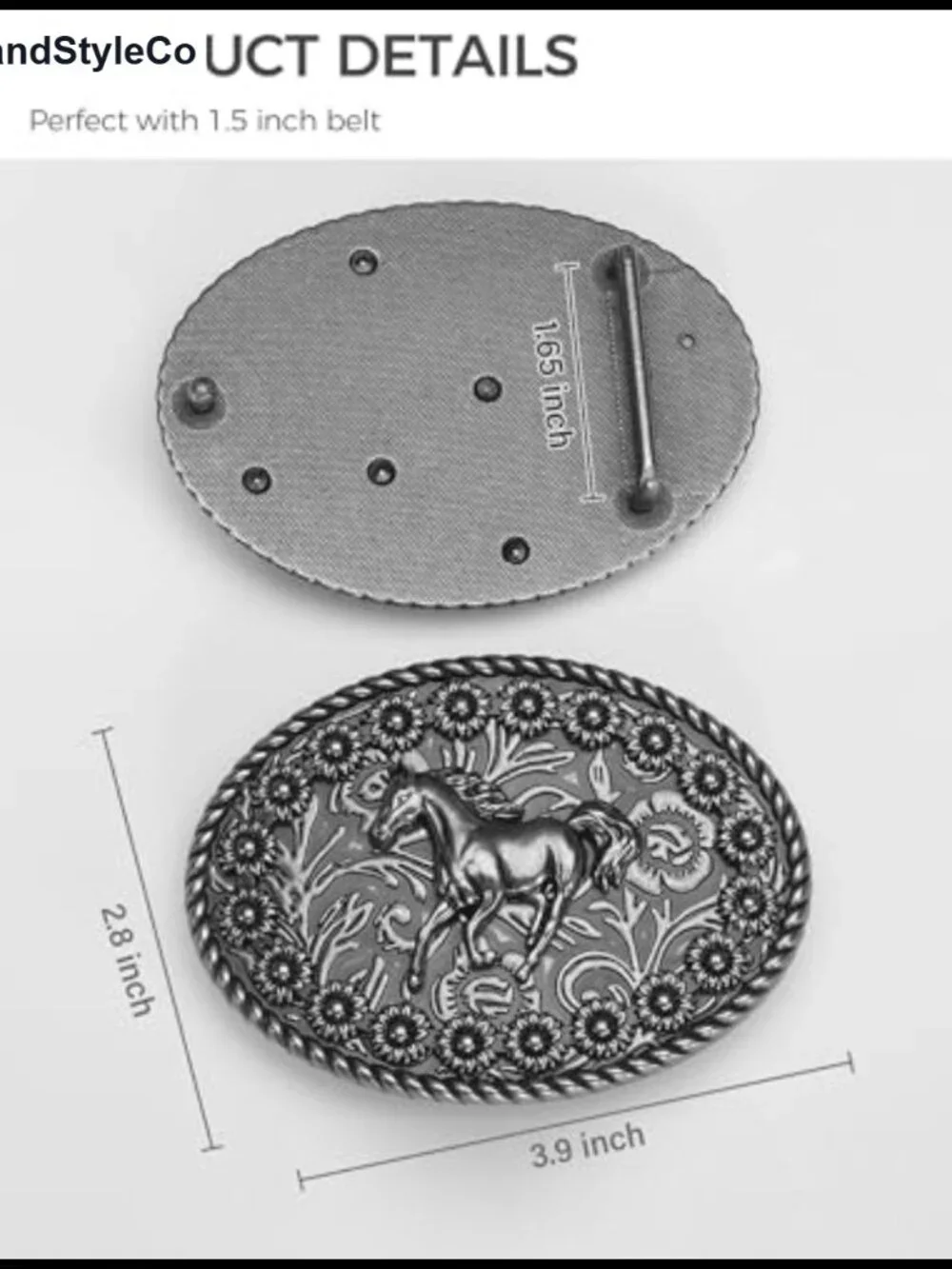 Western Belt Buckle for 1.5